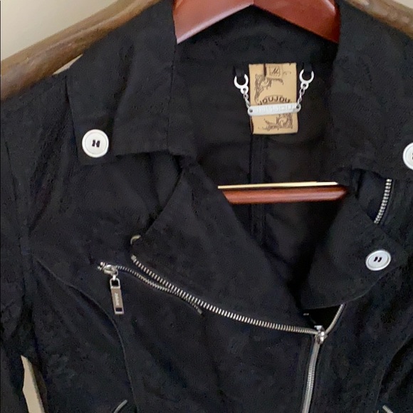 Black Lace Moto Style Jacket - Picture 2 of 3